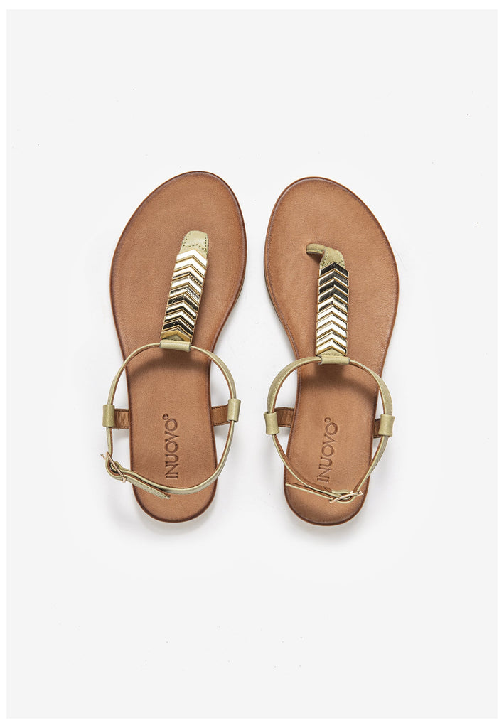 Inuovo Zehensteg Leder Olive