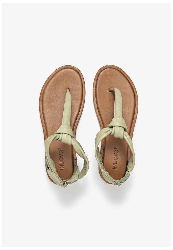 Inuovo Zehensteg Leder Olive