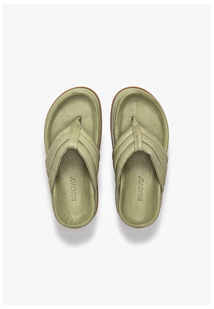 Inuovo Zehensteg Leder Olive