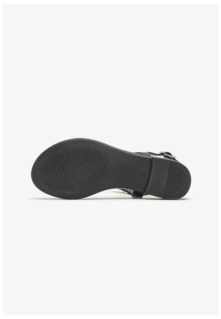 Inuovo Zehensteg Leder Schwarz