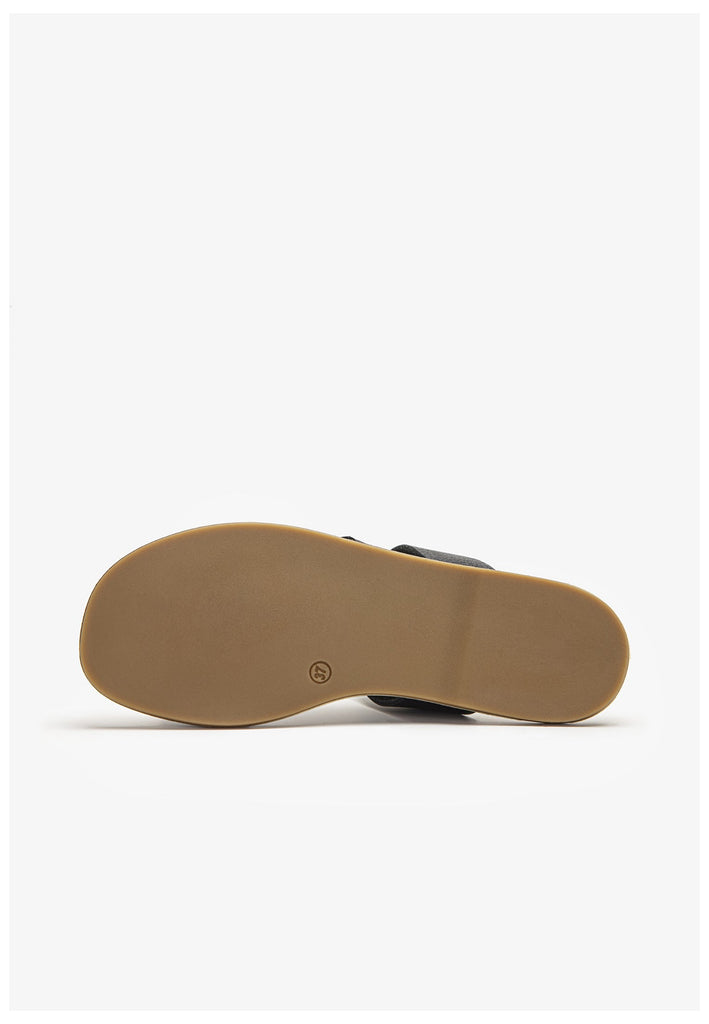 Inuovo Zehensteg Leder Schwarz