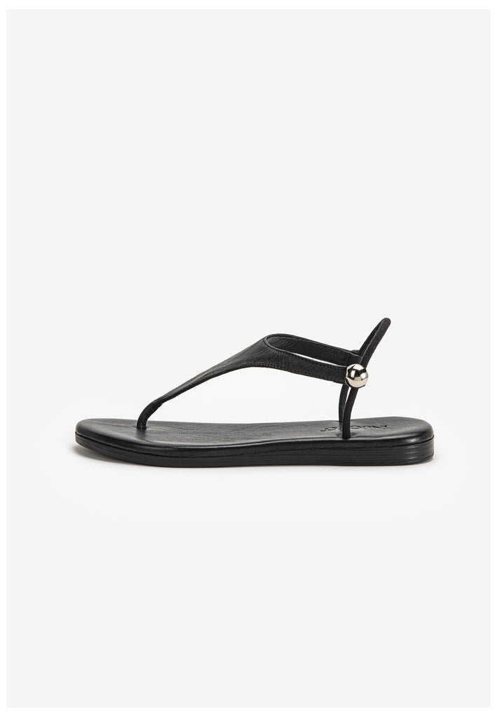 Inuovo Zehensteg Leder Schwarz