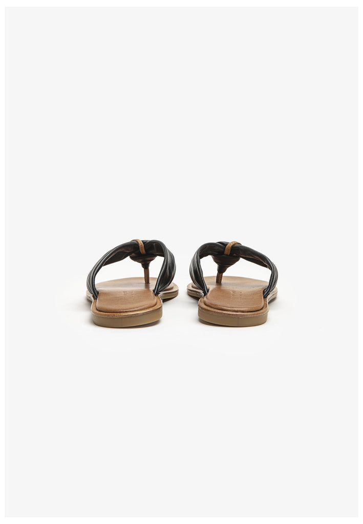 Inuovo Zehensteg Leder Schwarz