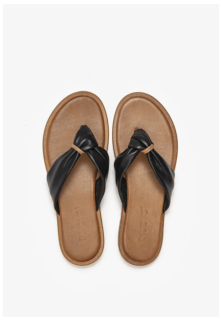 Inuovo Zehensteg Leder Schwarz