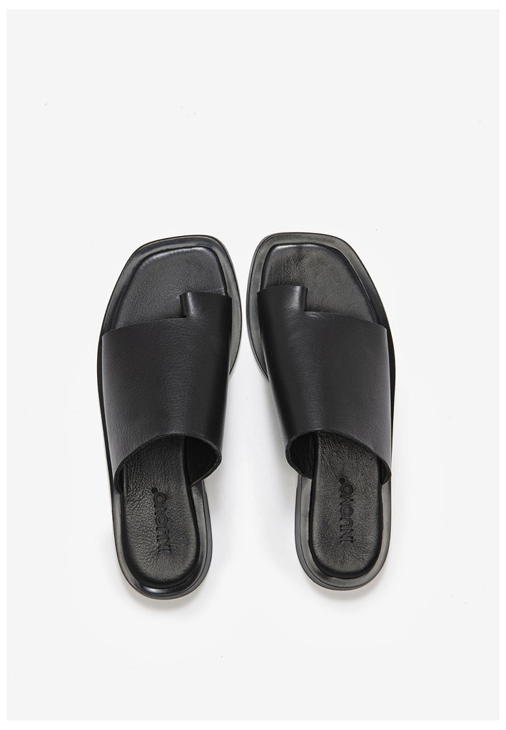 Inuovo Zehensteg Leder Schwarz