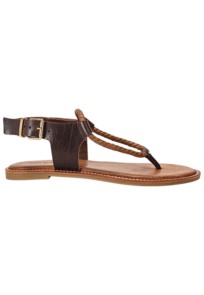 Inuovo Zehensteg Leder/Textil Dunkelbraun