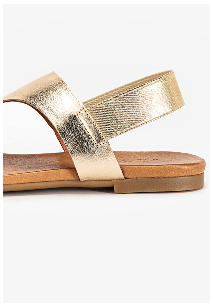 Inuovo Zehensteg Leder/Textil Gold