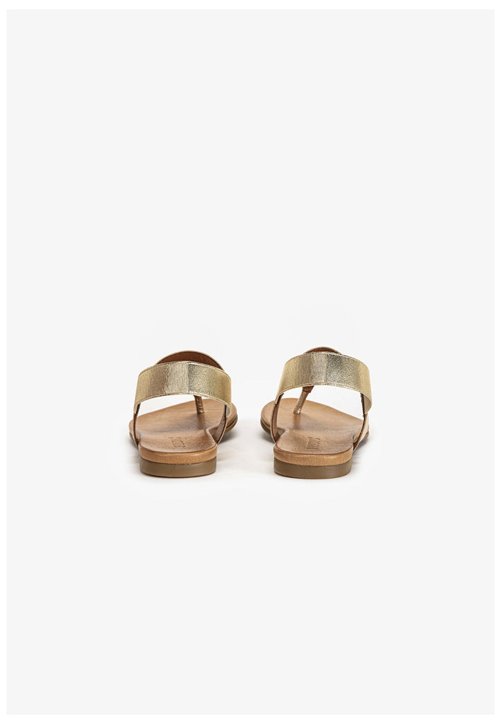 Inuovo Zehensteg Leder/Textil Gold