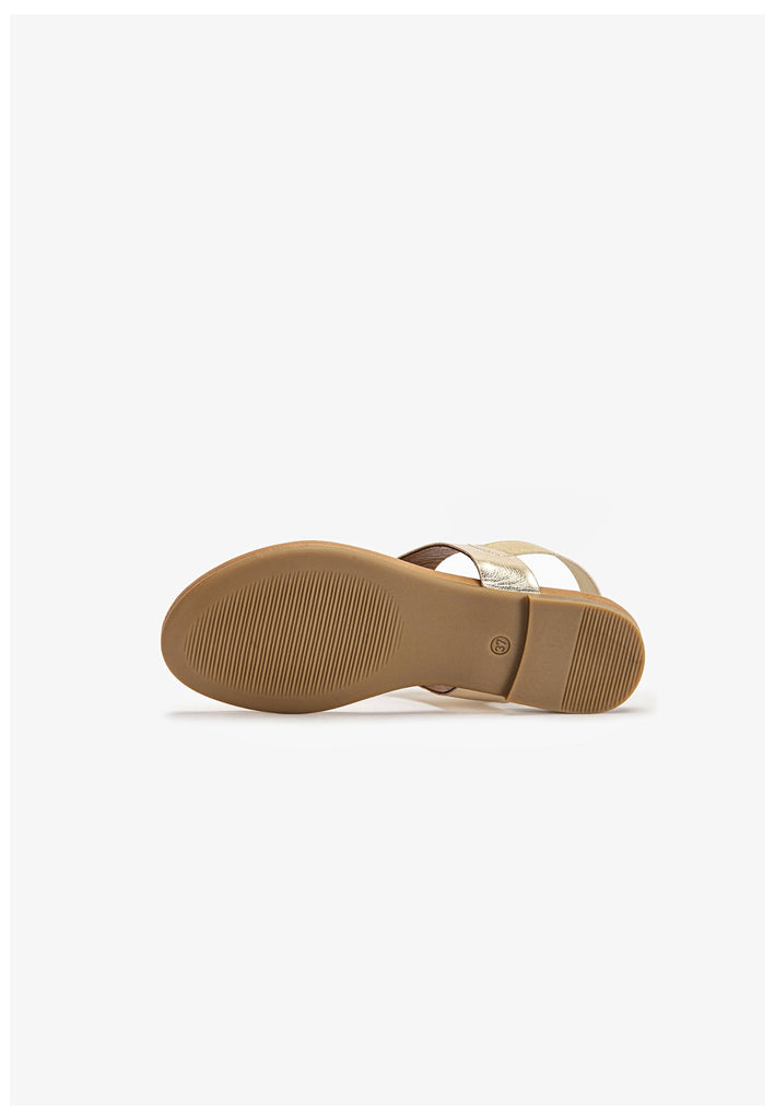 Inuovo Zehensteg Leder/Textil Gold