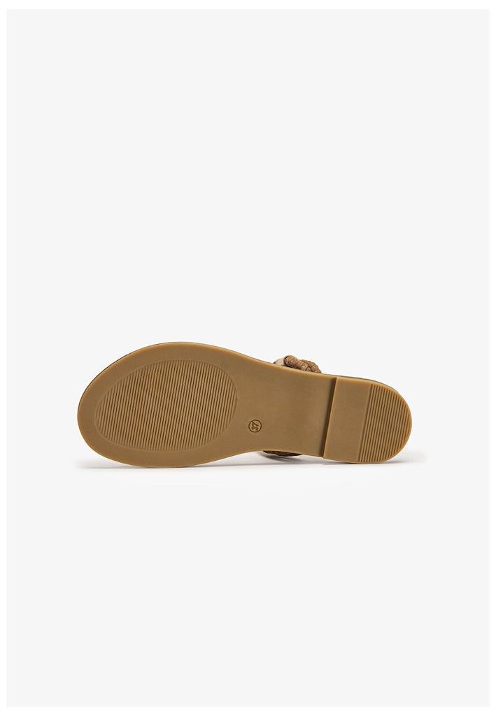 Inuovo Zehensteg Leder/Textil Gold