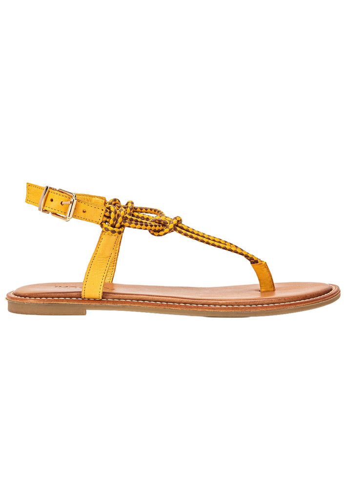 Inuovo Zehensteg Leder/Textil Mustard