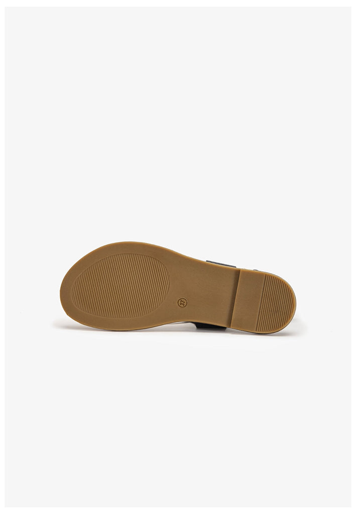 Inuovo Zehensteg Leder/Textil Schwarz