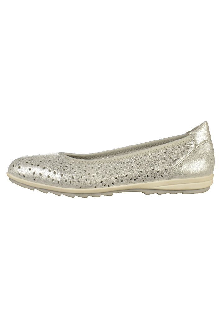 Jana Ballerinas Leder Silber