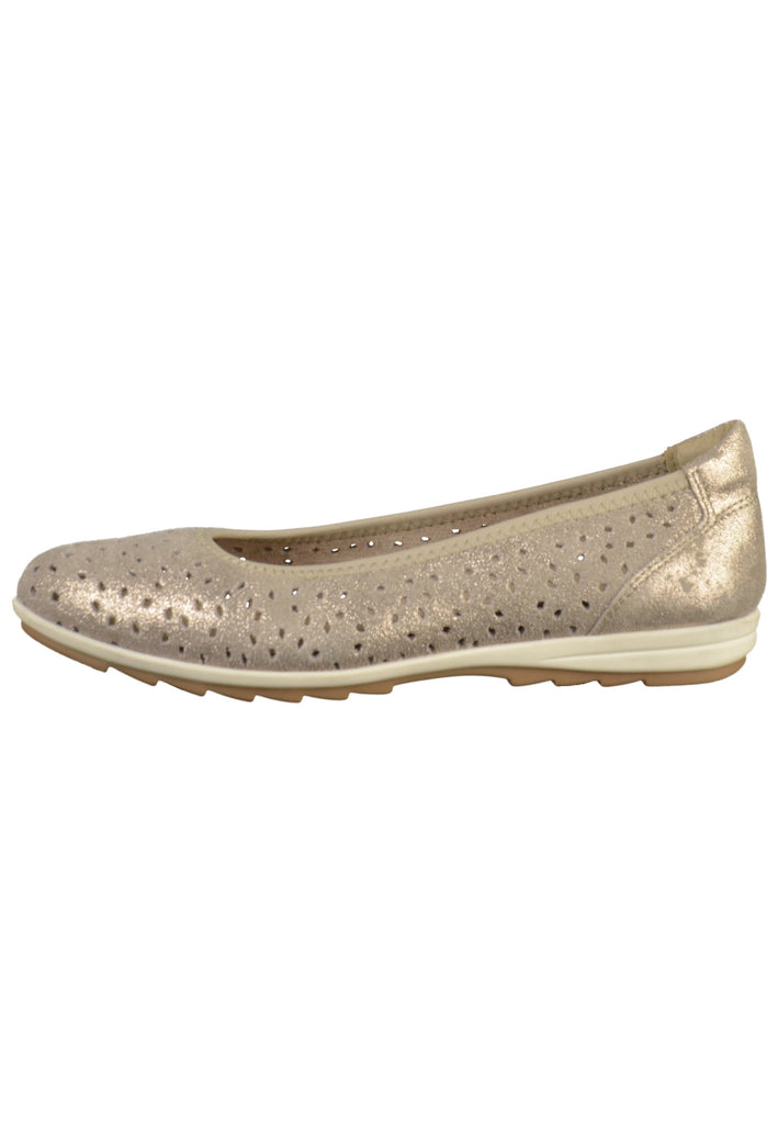 Jana Ballerinas Leder Taupe
