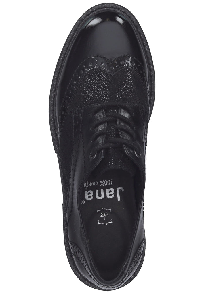 Jana Halbschuhe Leder/Synthetik Schwarz