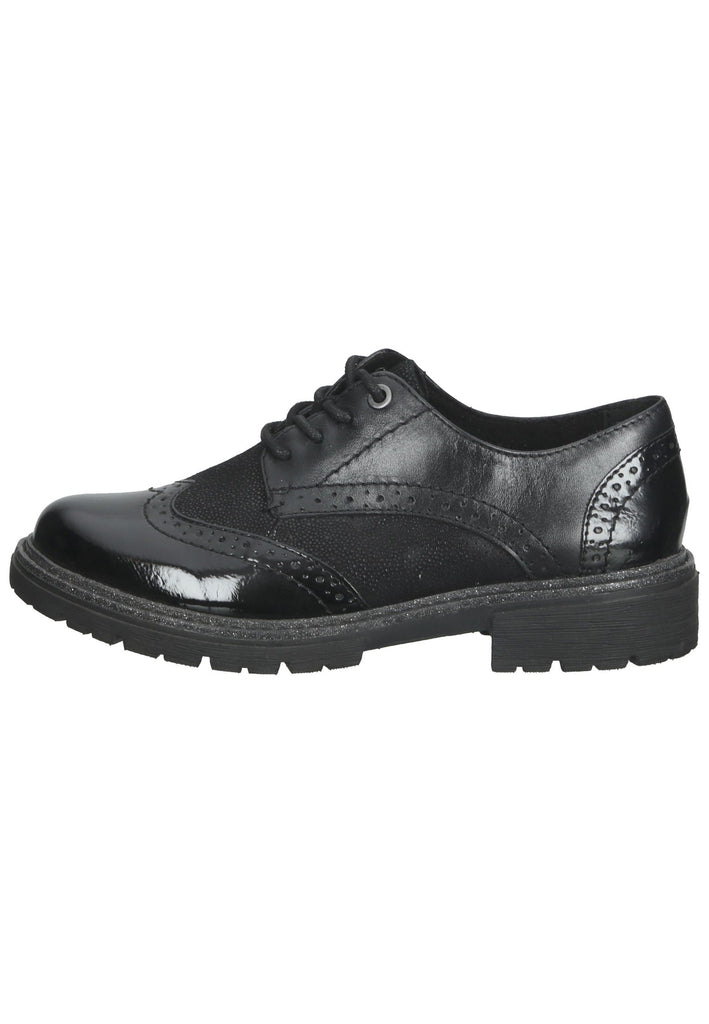 Jana Halbschuhe Leder/Synthetik Schwarz