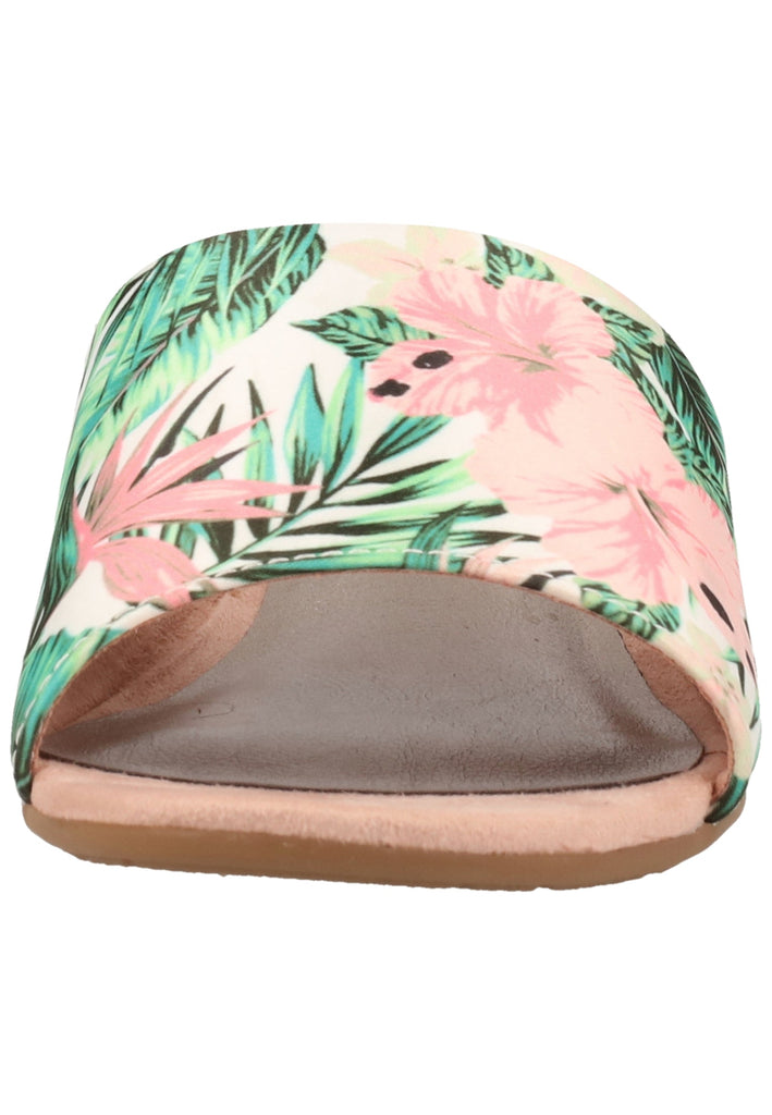 Jana Pantoletten Textil Weiß/Rosa