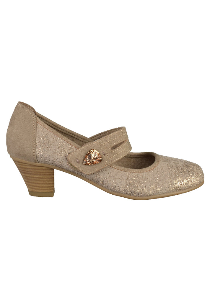Jana Pumps Leder/Textil Taupe