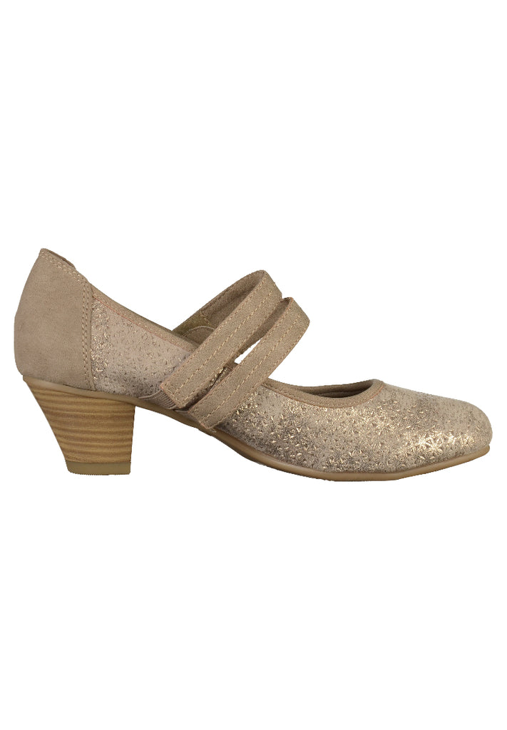 Jana Pumps Leder/Textil Taupe