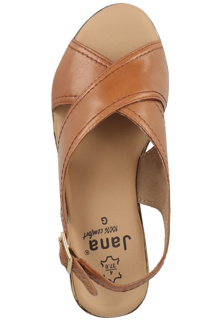 Jana Sandalen Leder Cognac