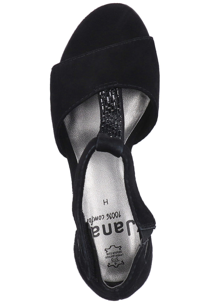 Jana Sandalen Leder/Synthetik Schwarz