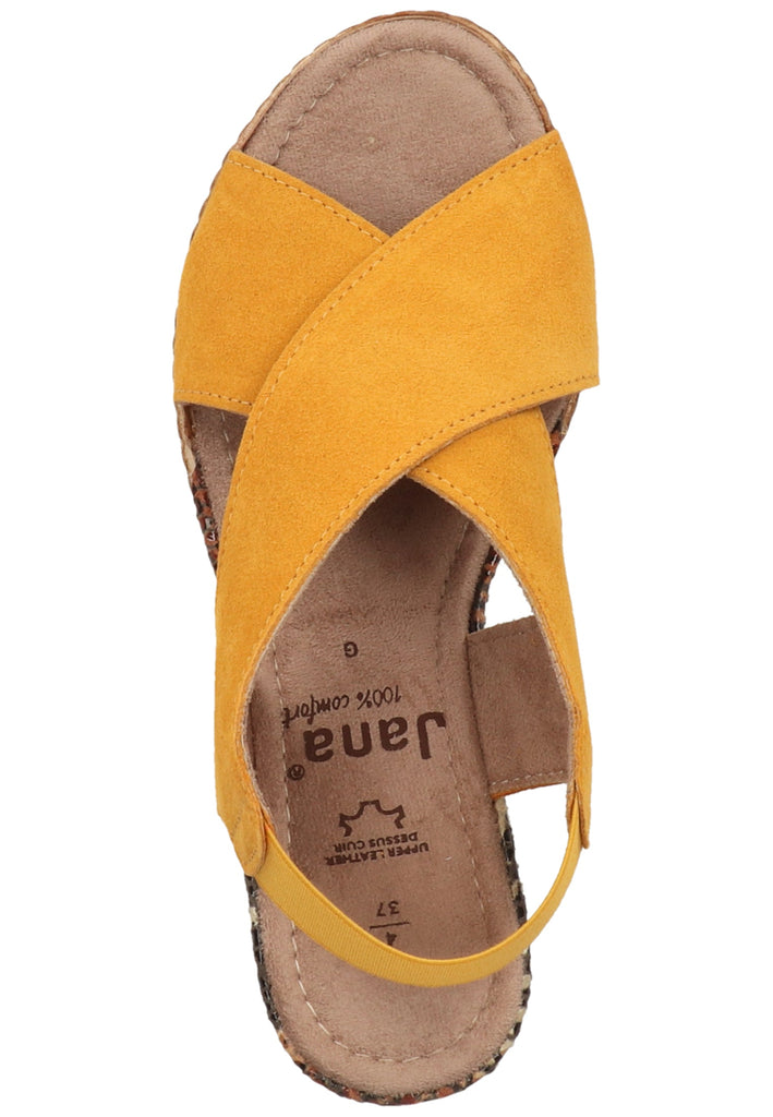 Jana Sandalen Leder/Textil Gelb