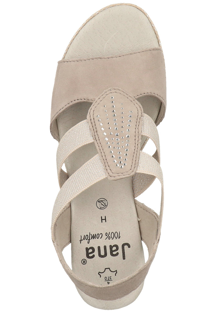 Jana Sandalen Leder/Textil Grau