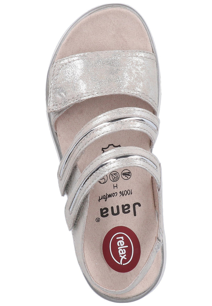 Jana Sandalen Leder/Textil Grau/Silber