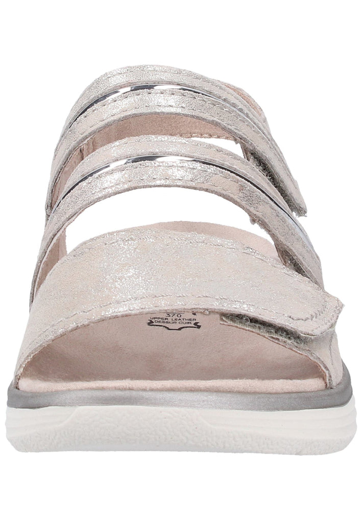 Jana Sandalen Leder/Textil Grau/Silber