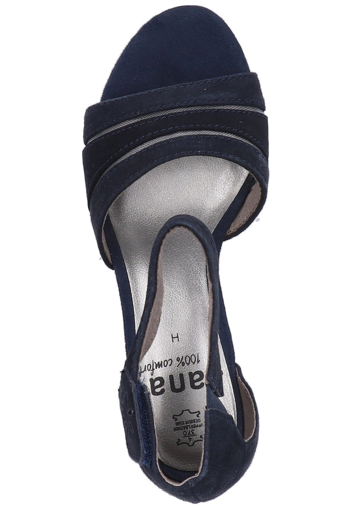 Jana Sandalen Leder/Textil Navy