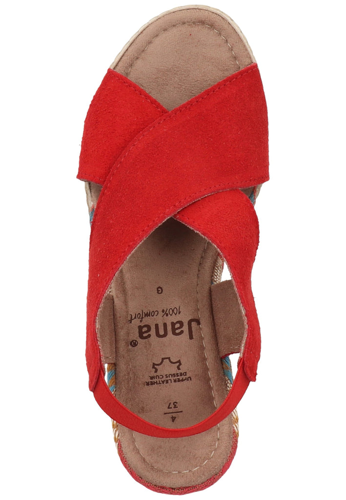Jana Sandalen Leder/Textil Rot