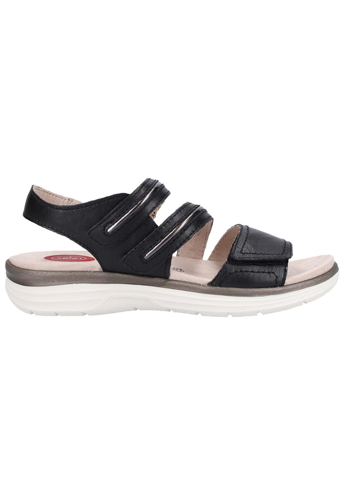 Jana Sandalen Leder/Textil Schwarz