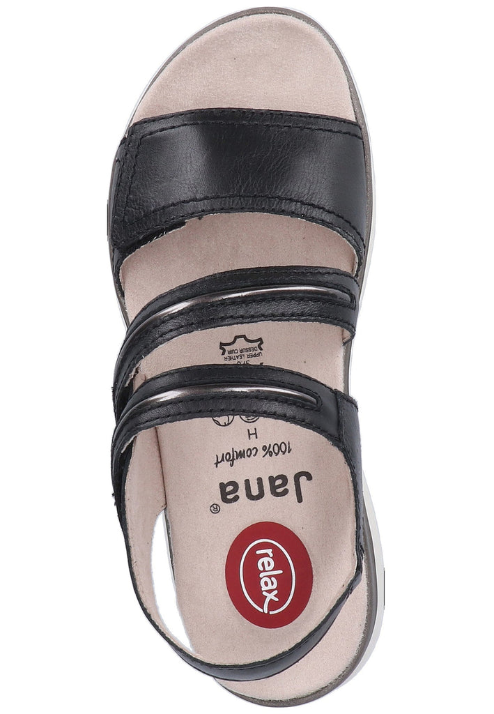 Jana Sandalen Leder/Textil Schwarz