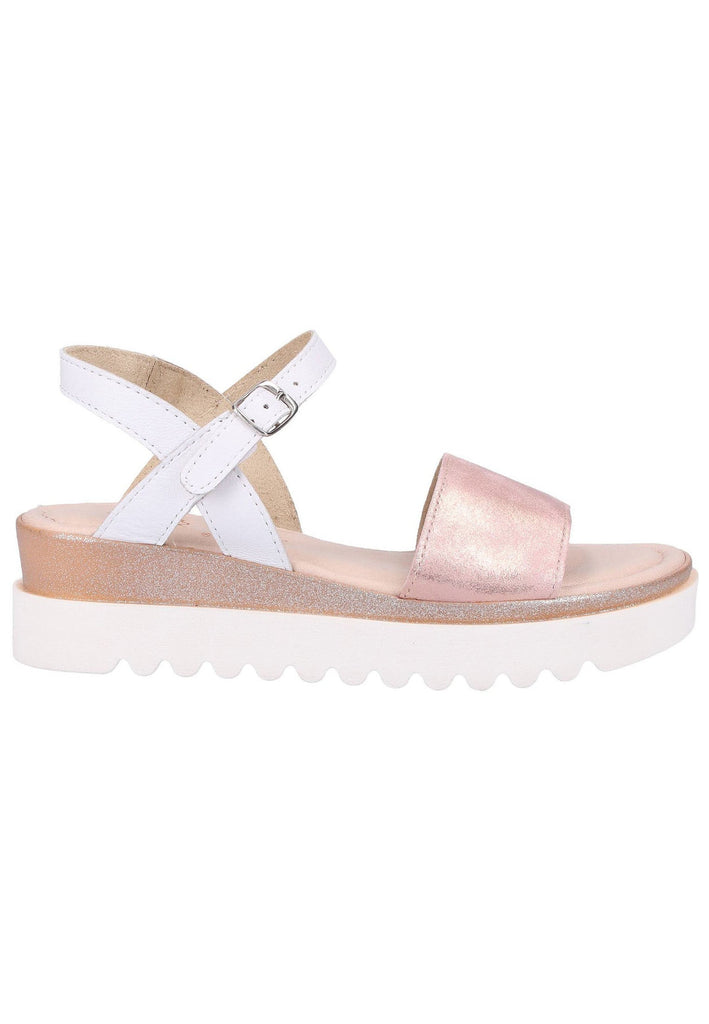 Jana Sandalen Leder Weiß/Rosa