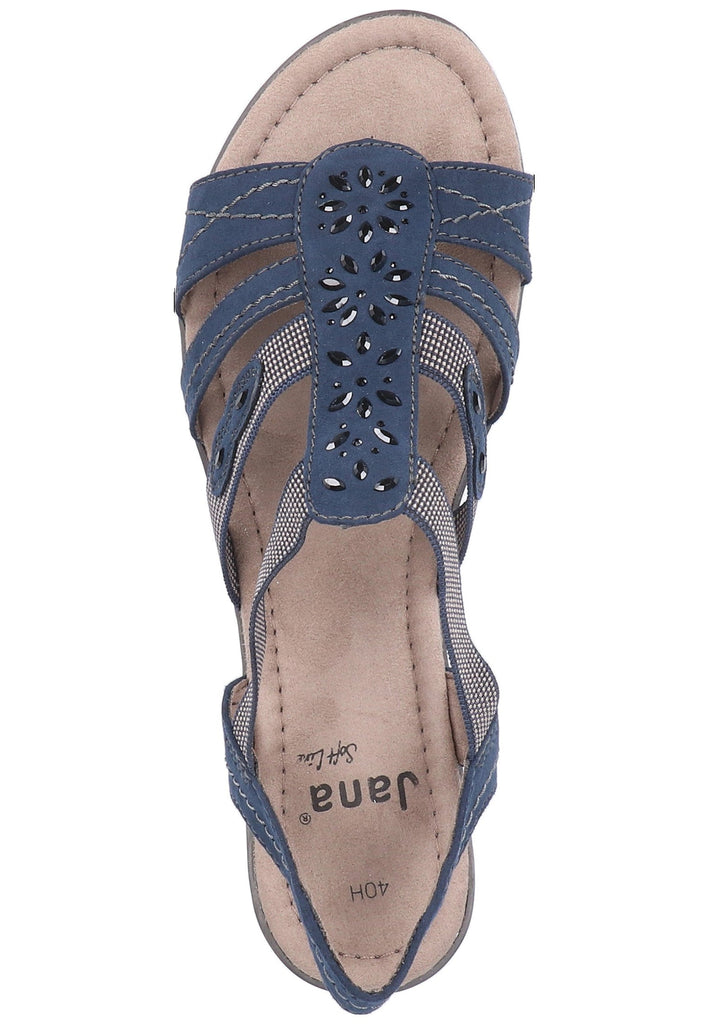 Jana Sandalen Lederimitat/Textil Navy