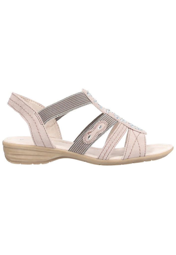Jana Sandalen Lederimitat/Textil Taupe