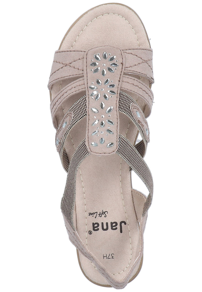 Jana Sandalen Lederimitat/Textil Taupe