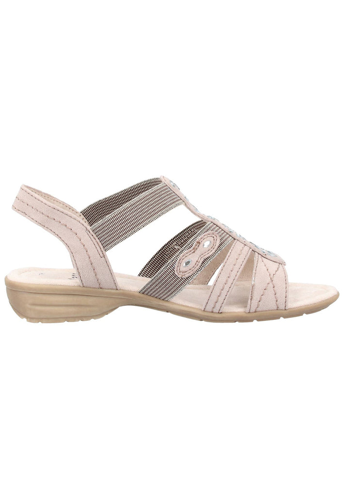 Jana Sandalen Lederimitat/Textil Taupe