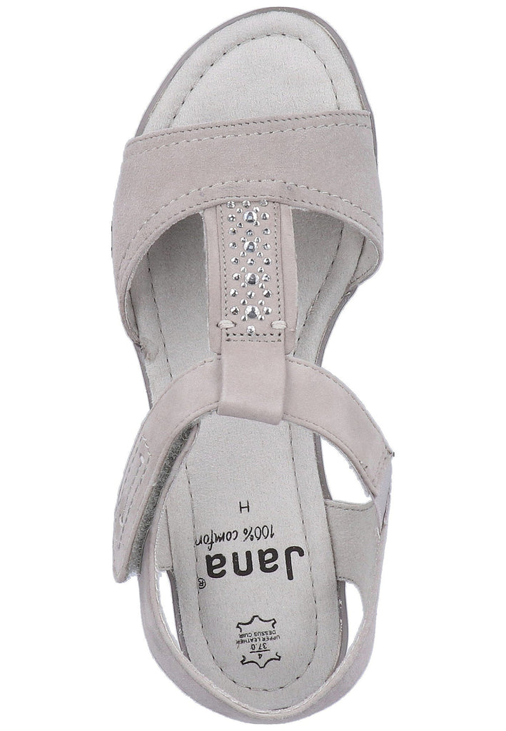 Jana Sandalen Nubukleder Hellgrau