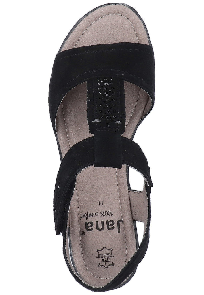 Jana Sandalen Nubukleder Schwarz