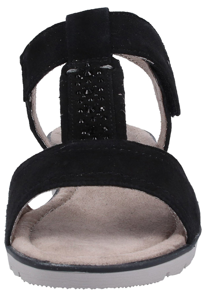Jana Sandalen Nubukleder Schwarz