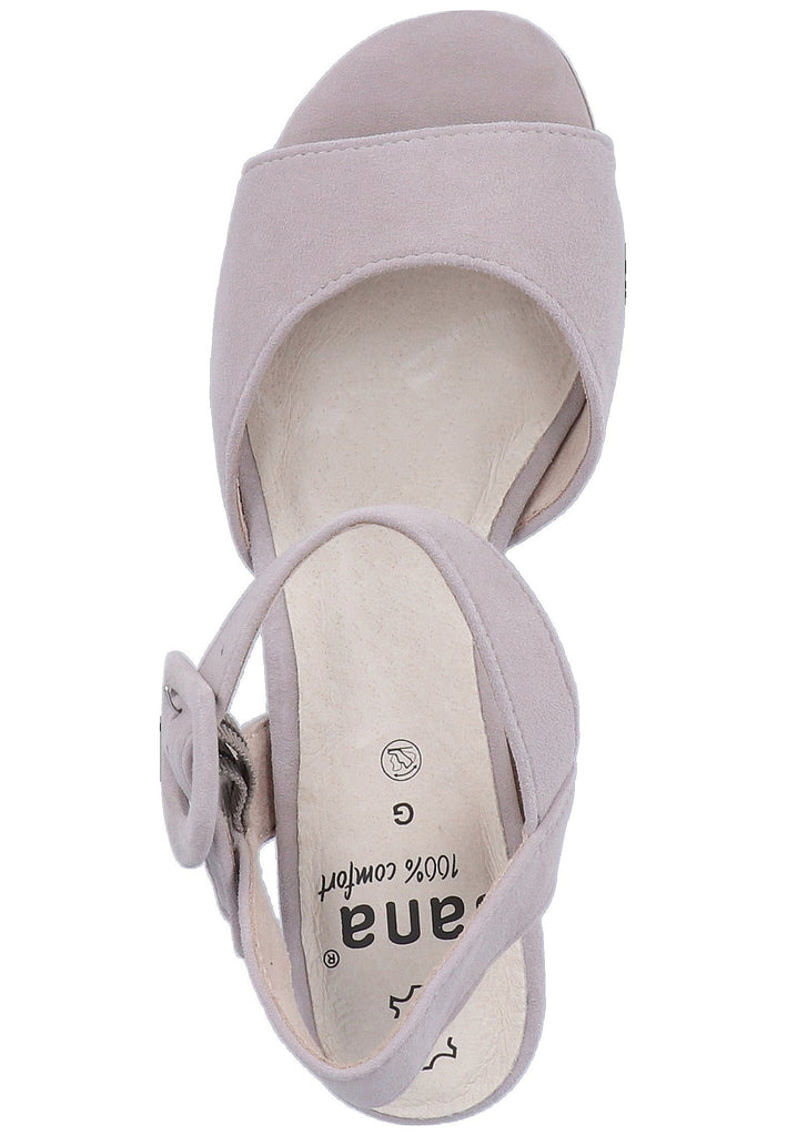 Jana Sandalen Veloursleder Hellgrau
