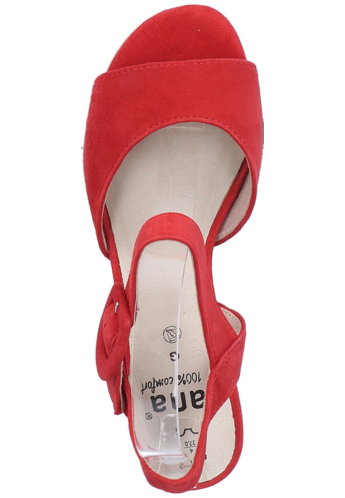 Jana Sandalen Veloursleder Rot