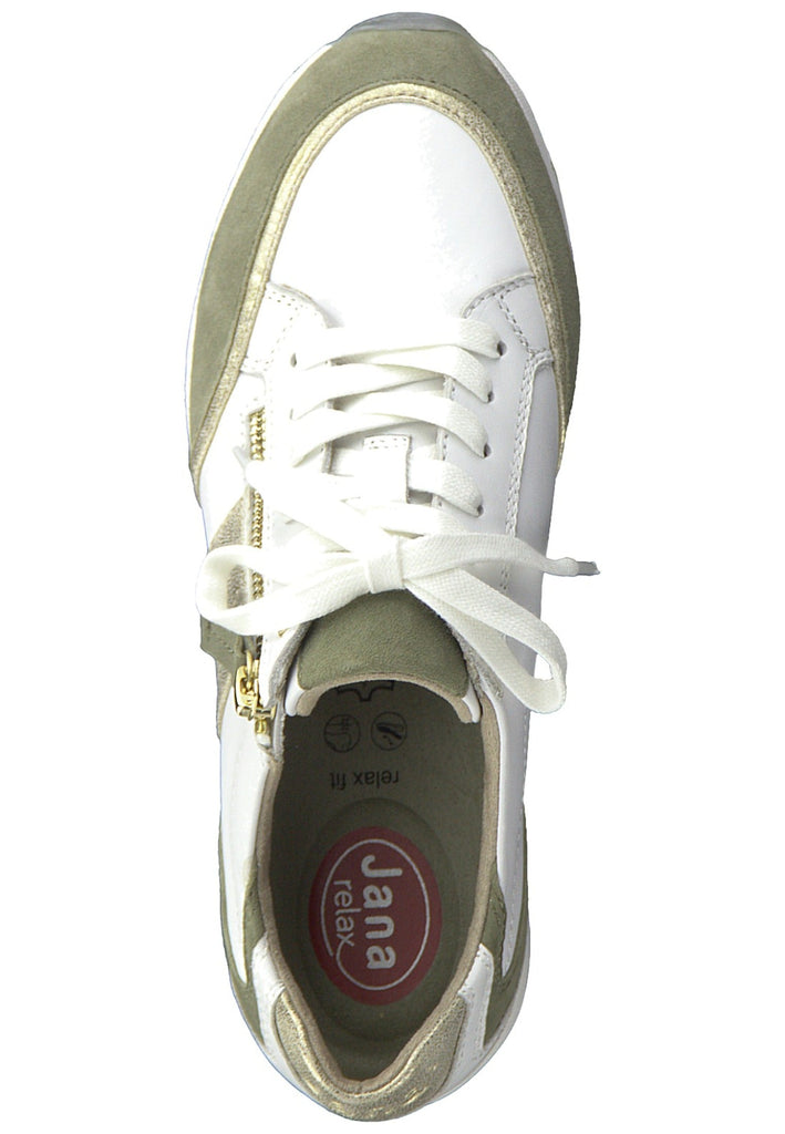 Jana Sneaker Leder Weiß/Grün