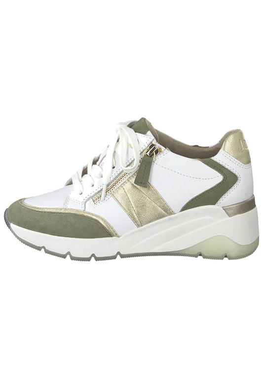 Jana Sneaker Leder Weiß/Grün