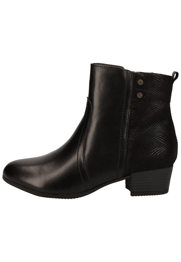 Jana Stiefelette Leder/Textil Schwarz