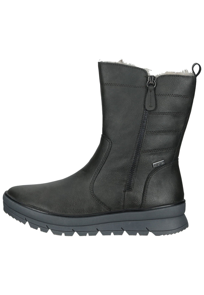 Jana Stiefelette Lederimitat/Textil Graphite Warmfutter
