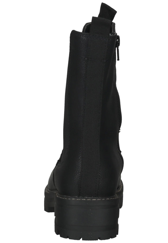 Jana Stiefelette Lederimitat/Textil Schwarz