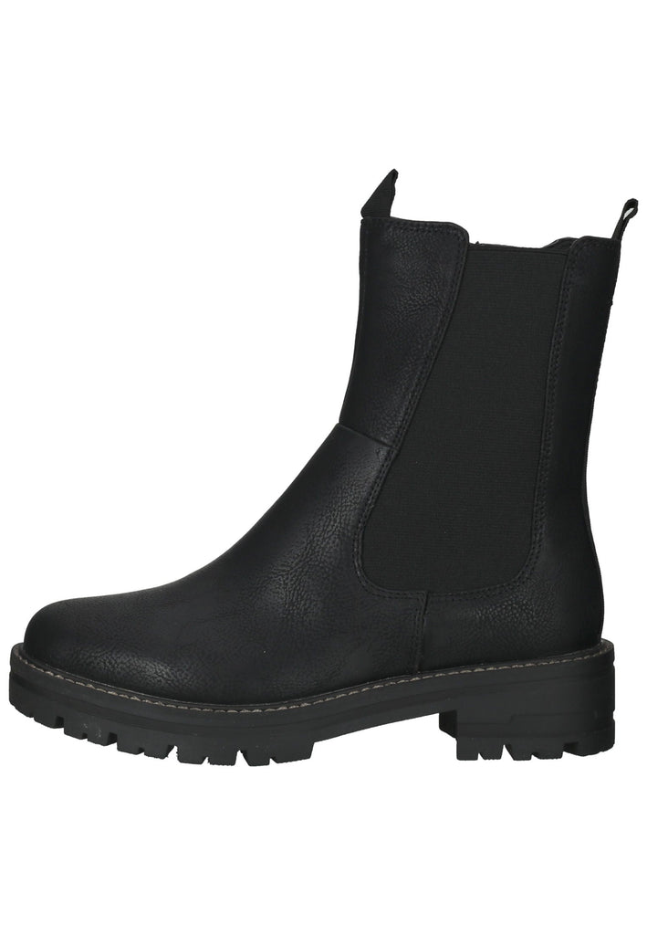 Jana Stiefelette Lederimitat/Textil Schwarz