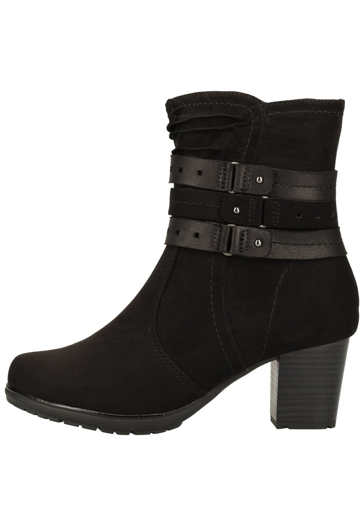 Jana Stiefelette Lederimitat/Textil Schwarz